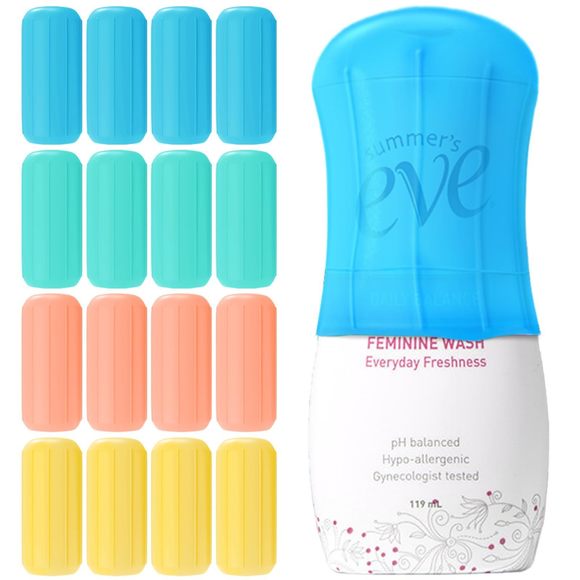 16 Pack Silicone Bottle Covers,elastic Sleeves For Leak Proofing,travels💗 - Picture 1 of 6